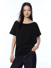 Women's Embroidered Boat-Neck T-Shirt